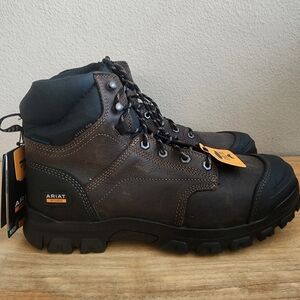 NEW Ariat Mens Treadfast 6" Steel Toe Waterproof Work Boots Dark Brown Size 12